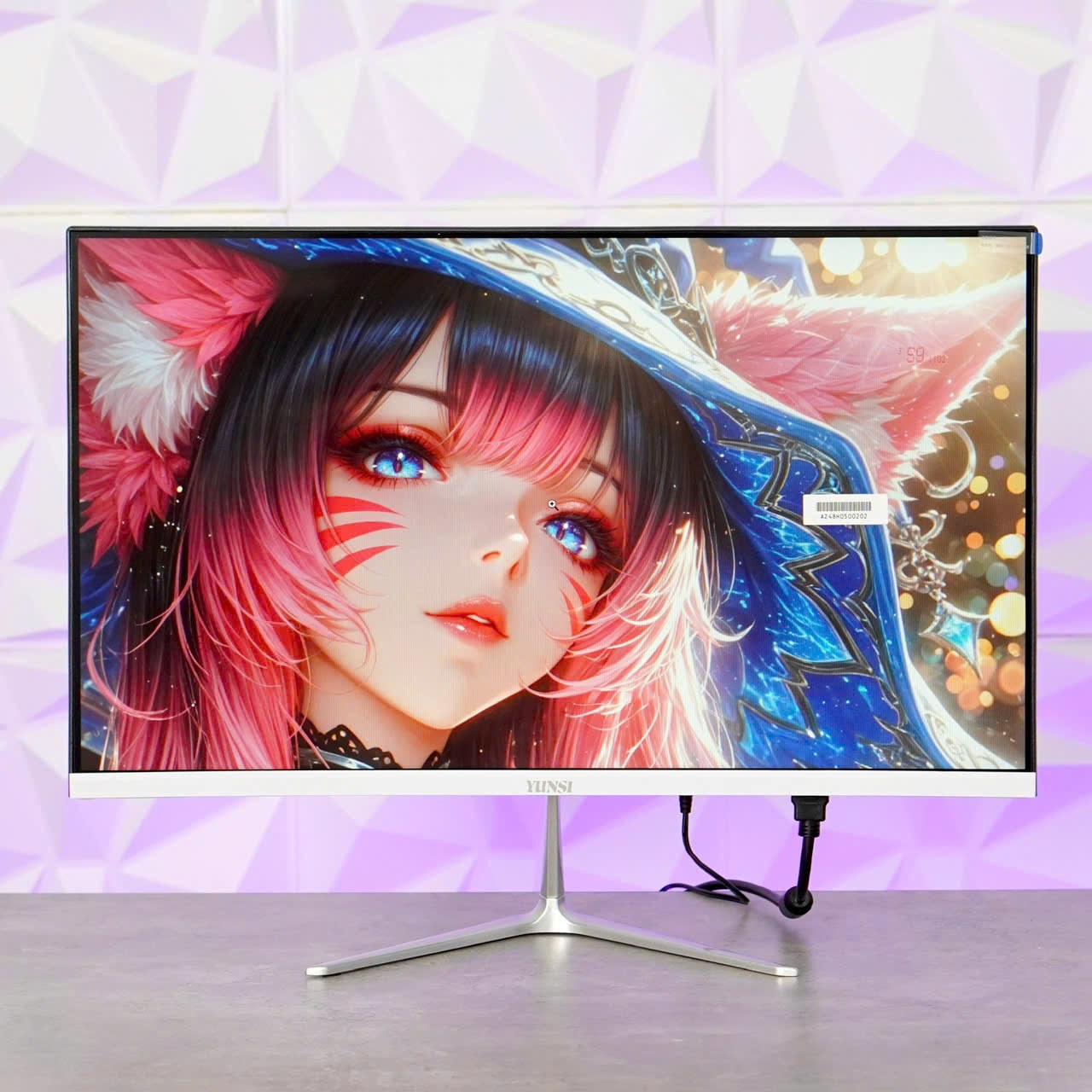 Màn hình cong gaming 24 inch YUNSI 165hz Y240Q8 FULL HD 1ms Đen - chính hãng FULL VAT
