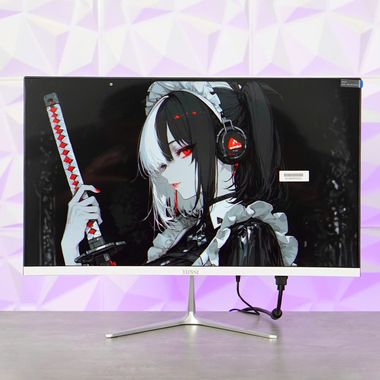 Màn hình cong gaming 24 inch YUNSI 165hz Y240Q8 FULL HD 1ms Đen - chính hãng FULL VAT