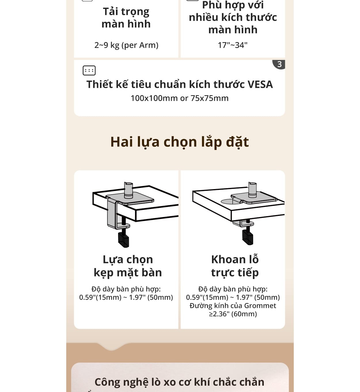Giá treo màn hình AOC AM400B - Đen | 17 - 34 inch