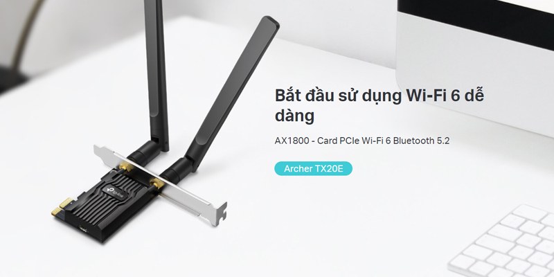 Card WIFI PCIe TP-Link Archer TX55E ( AX3000, Bluetooth 5.2) NEW