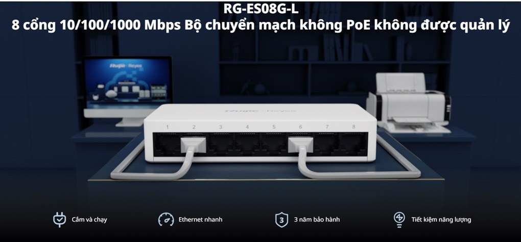 Bán Unmanaged switch 8 cổng RUIJIE RG-ES08F giá rẻ