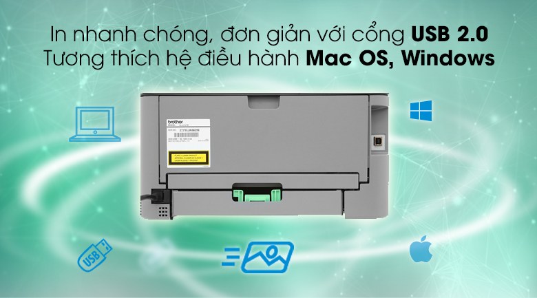Máy in Laser đen trắng Brother HL-L2321D (In đảo mặt| A4| A5 USB)